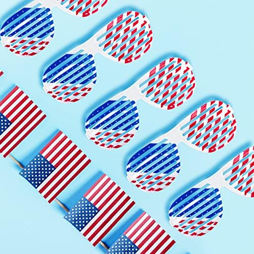 American Flag Plastic Shutter Sunglasses 12 Pairs