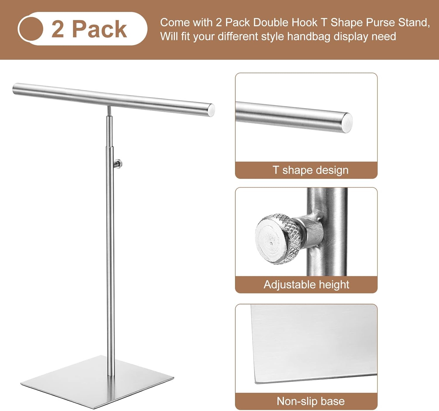 Uxcell Necklace Display Stand 2 Pack Adjustable Jewelry Rack