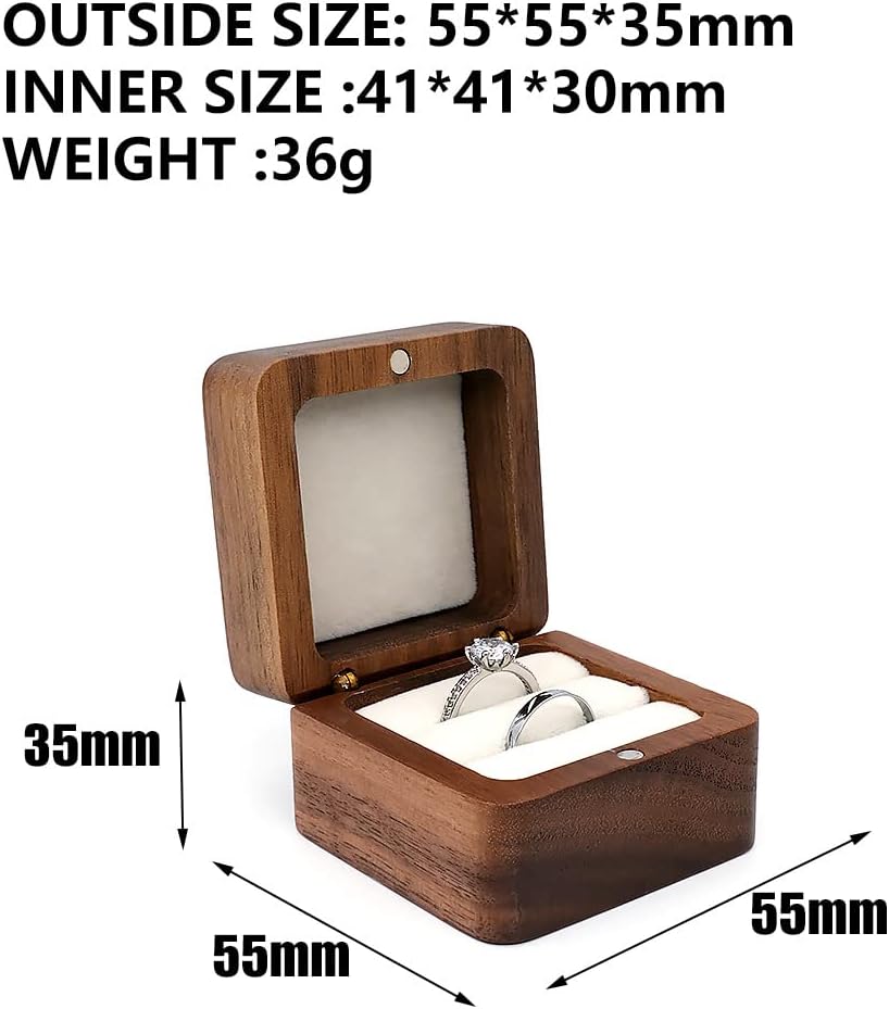 molchagar We Do Wooden Wedding Ring Box for 2 Rings