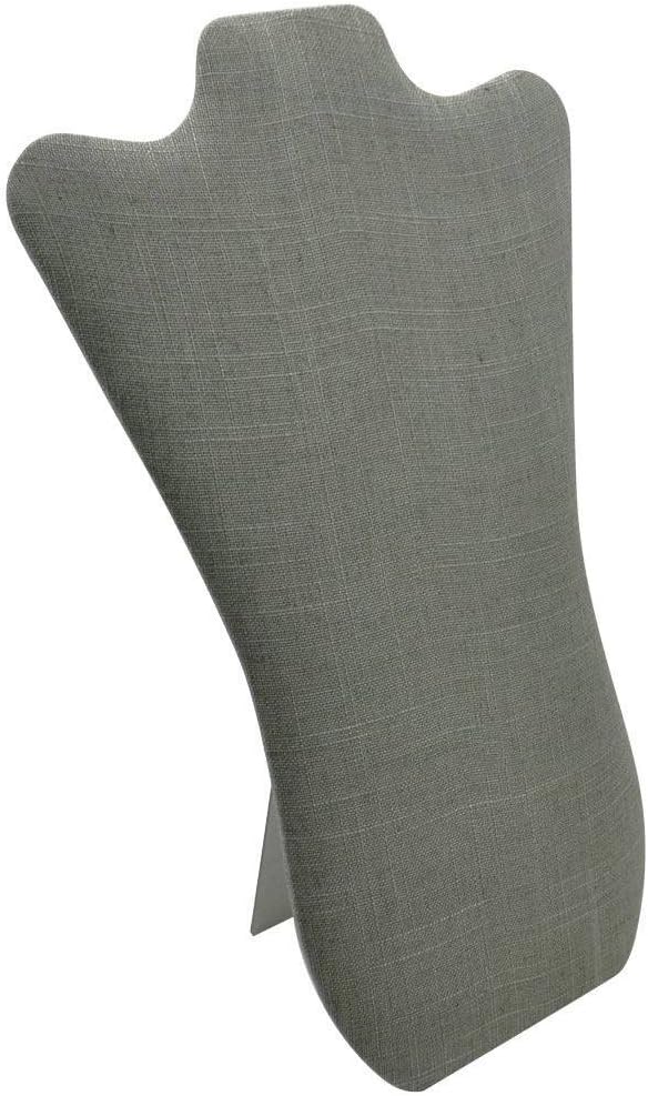 Curved Grey Linen Necklace Display Stand - 14 Tall