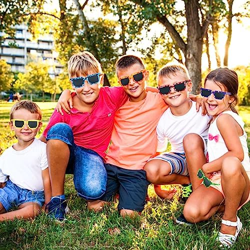 KIMOBER 12 Pack Pixel Sunglasses 6 Colors