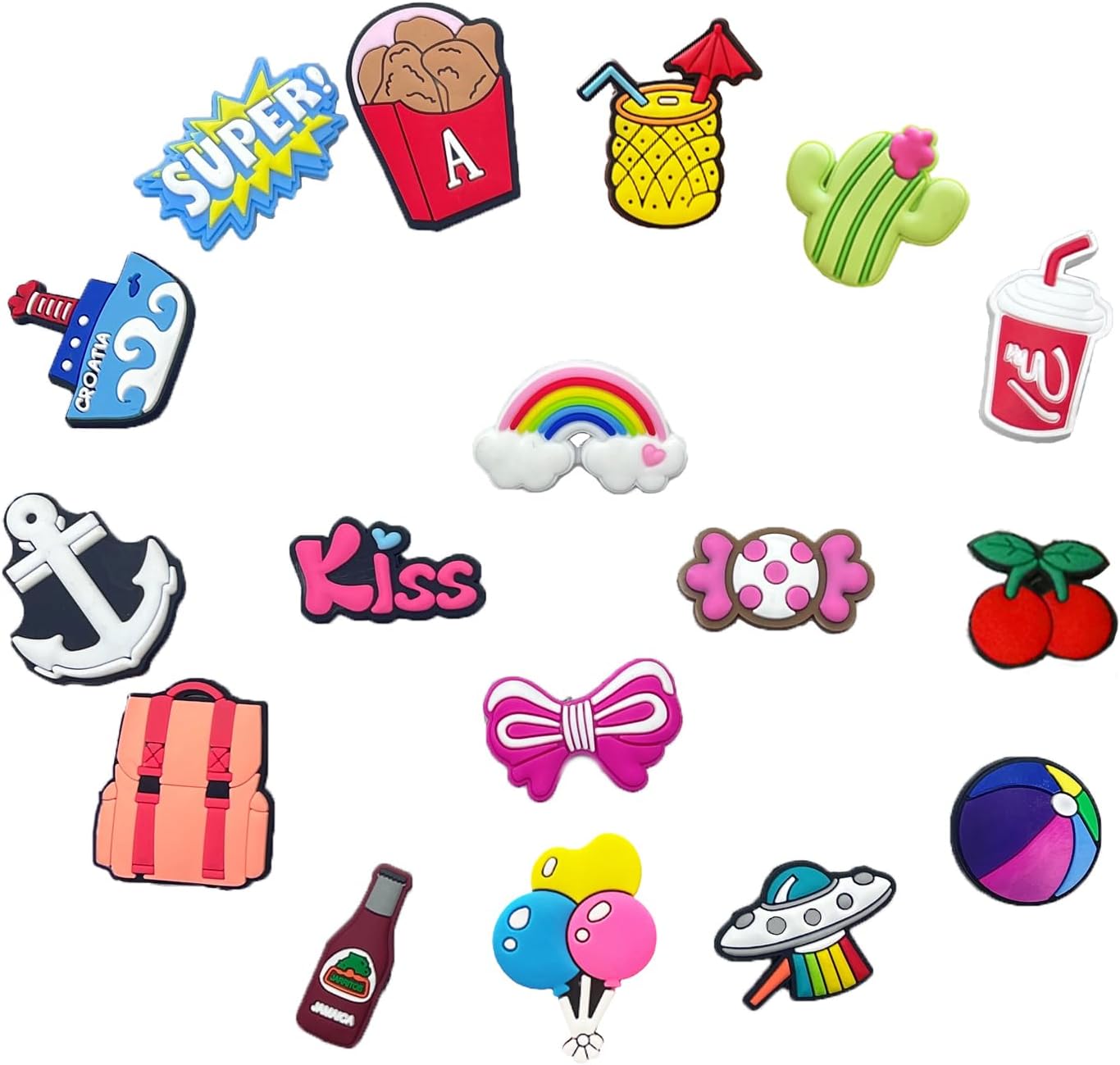 35 50 100 Pcs Random PVC Shoe Charms Decorations