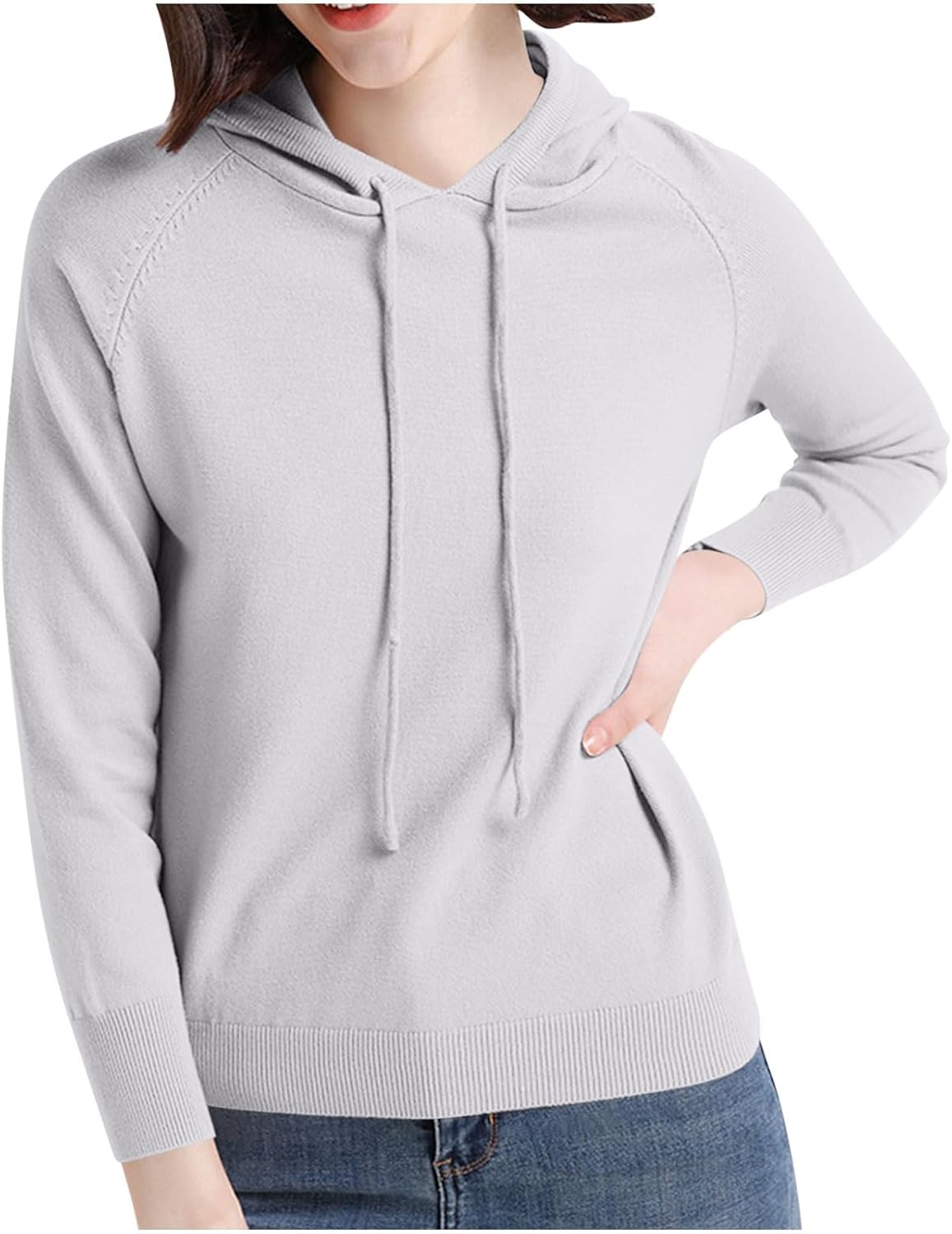 Womens Plus Size Classic Solid Hoodie Sweatshirt Long Sleeve
