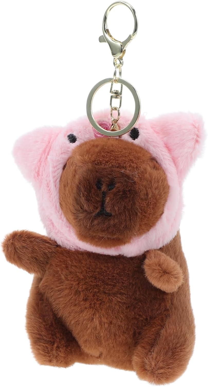 Cute Capybara Keychain Plush Animal Keyring for Women and Kids