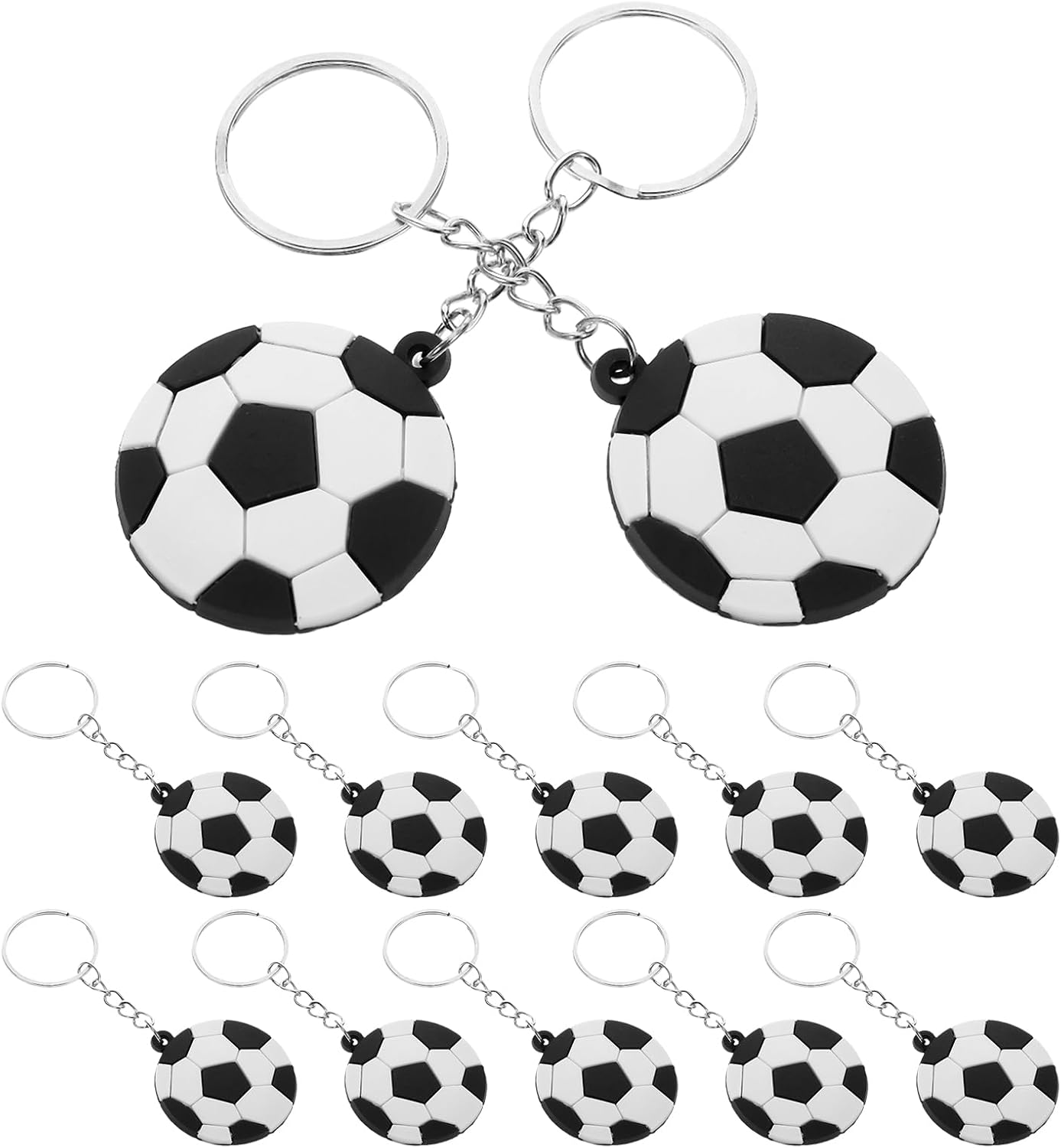 LUOZZY 60 Pcs Funny Soccer Keychains for Boys