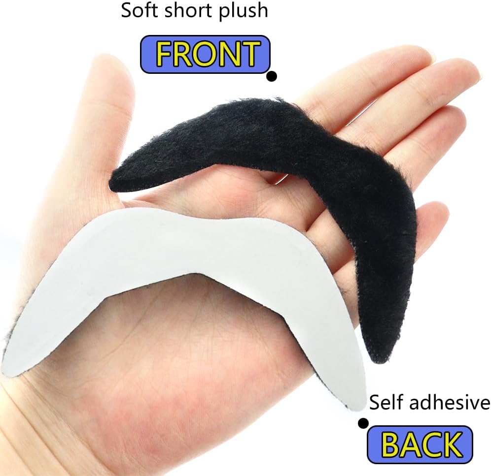 24 Pcs Self Adhesive Black Mustache Stickers