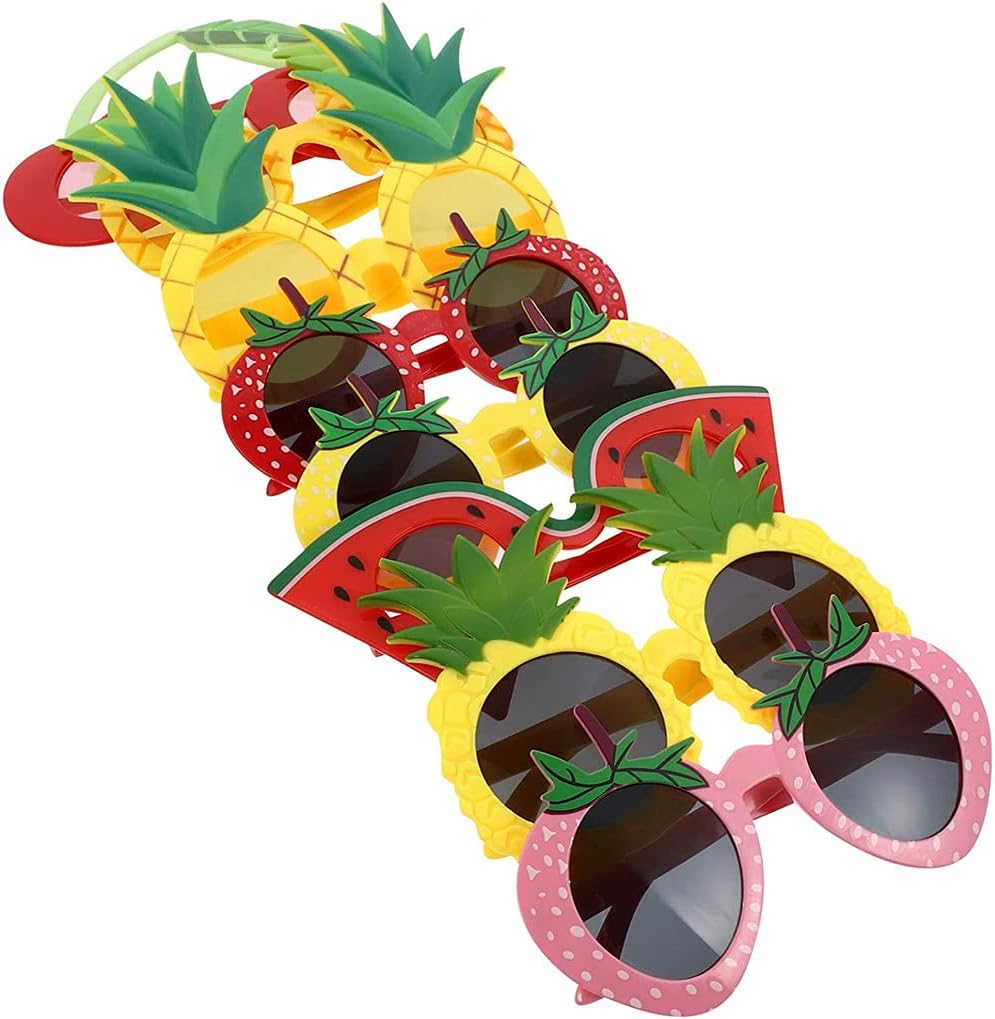 8Pcs Funny Tropical Sunglasses for Luau Party