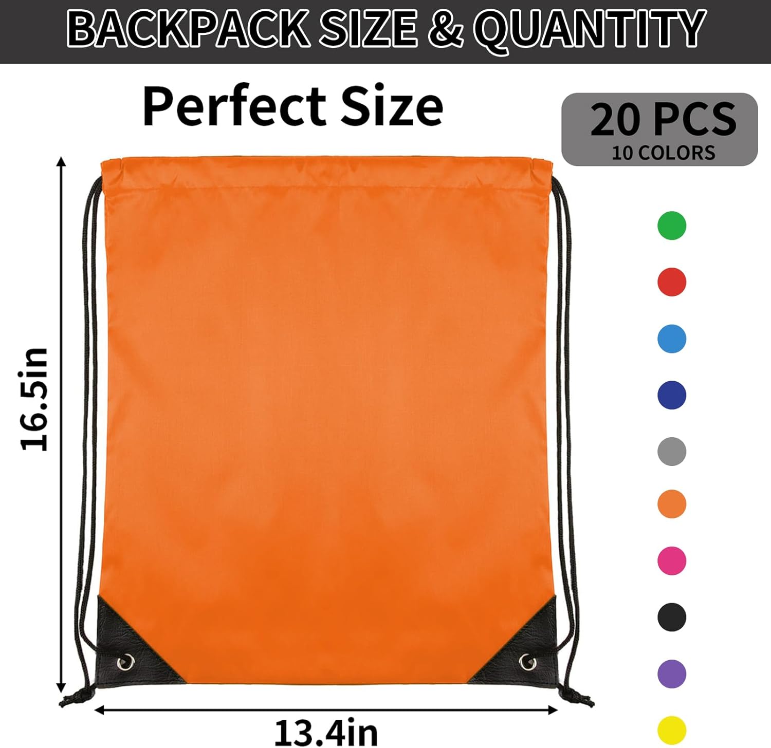 COIDEA 20Pcs Drawstring Bags for Sports Gym Travel