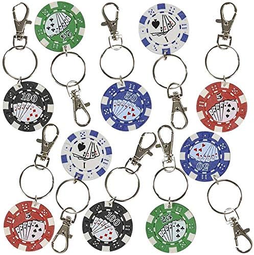ArtCreativity Poker Chip Keychains for Kids Pack of 12