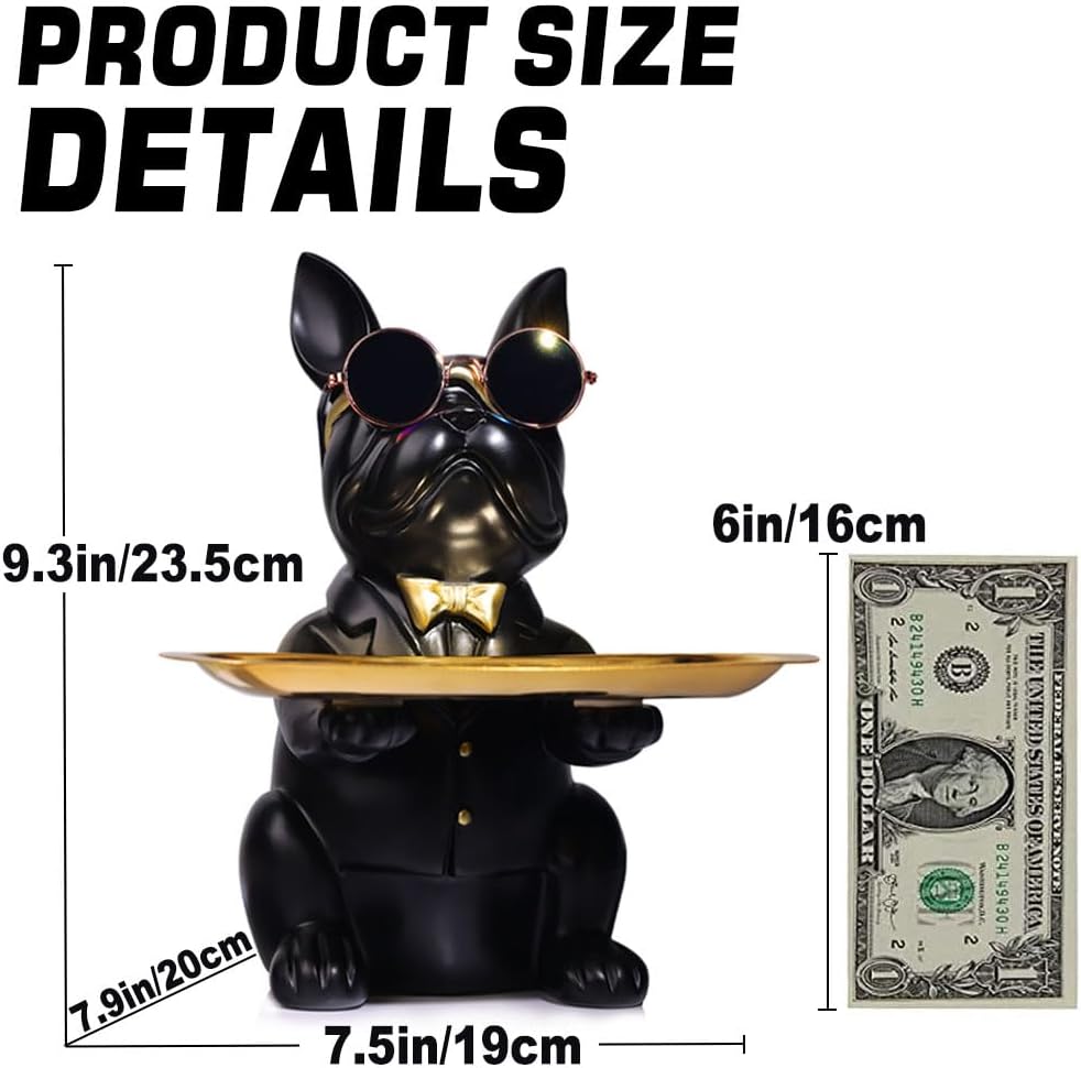 Qianling Resin Bulldog Key Holder Tray