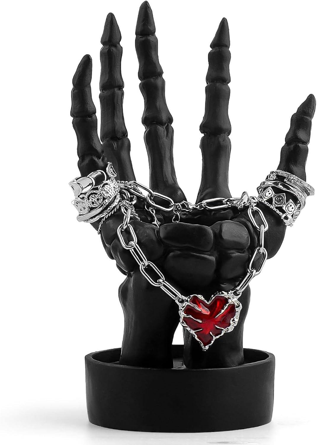 Skeleton Hand Ring Holder Gothic Halloween Decor Black