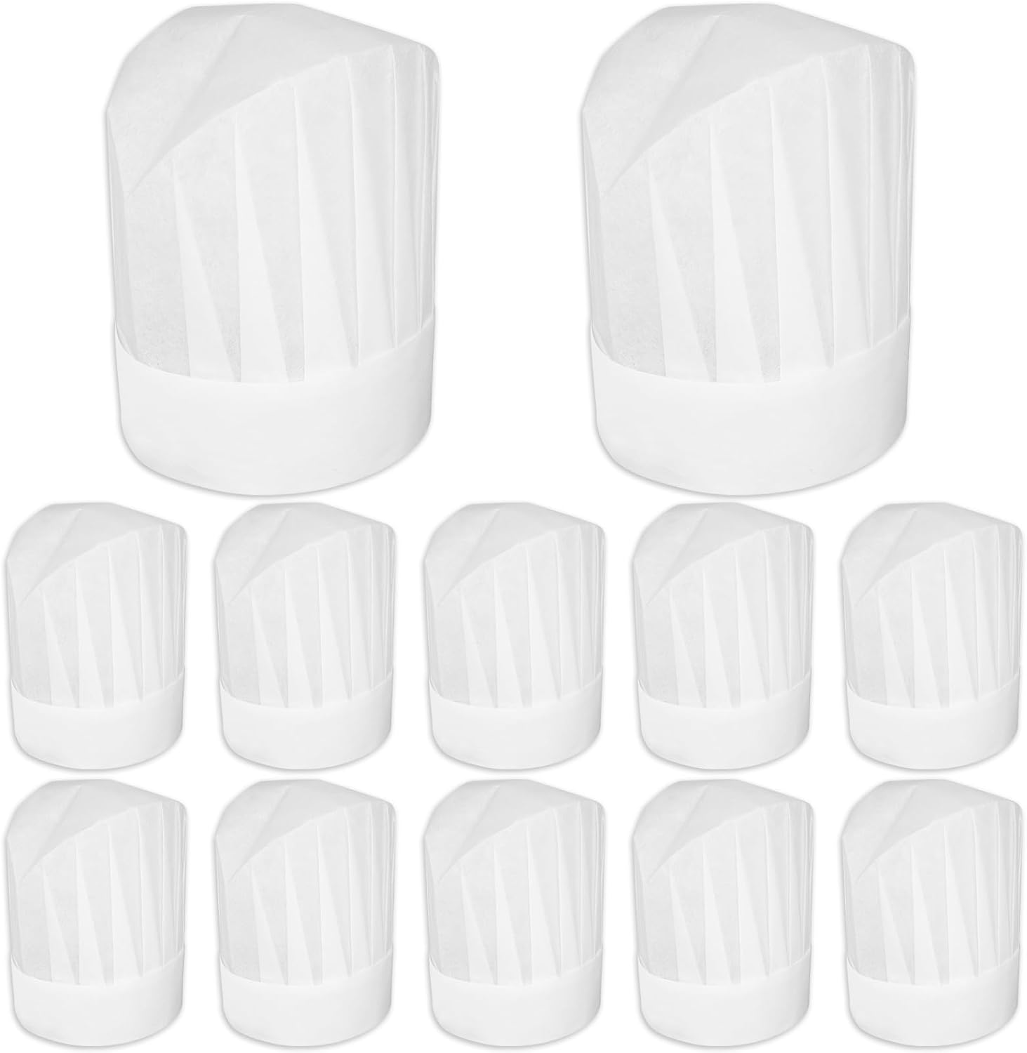 12 Pack White Disposable Chef Hats for Kids