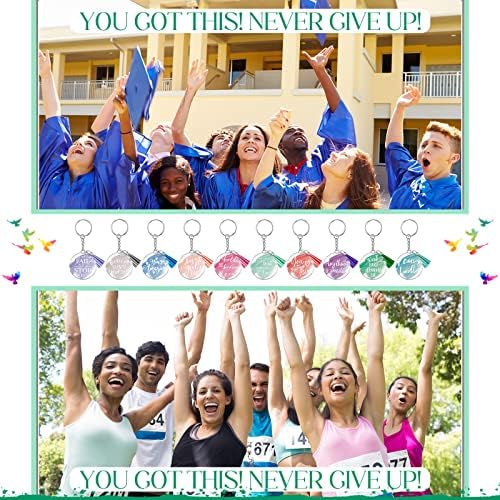 Chunful 100 Pcs Inspirational Acrylic Keychain with Tassels