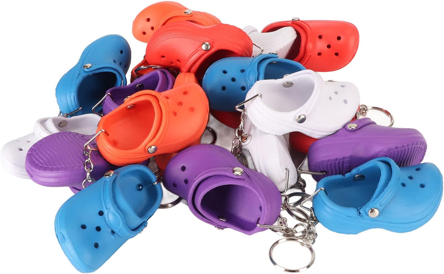 HEEPDD 20Pcs Mini Silicone Slipper Keychains