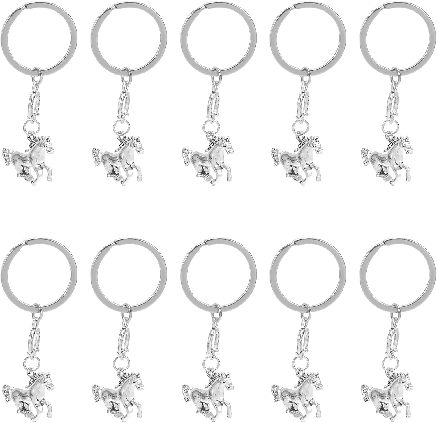 LUOZZY 20pcs Horse Year Keychain Metal Keyring