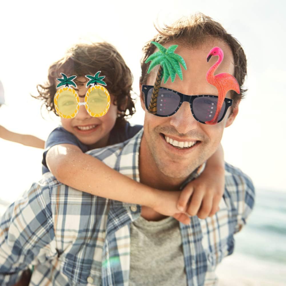 POPLAY Funny Party Sunglasses 4 Pair Hawaiian Style