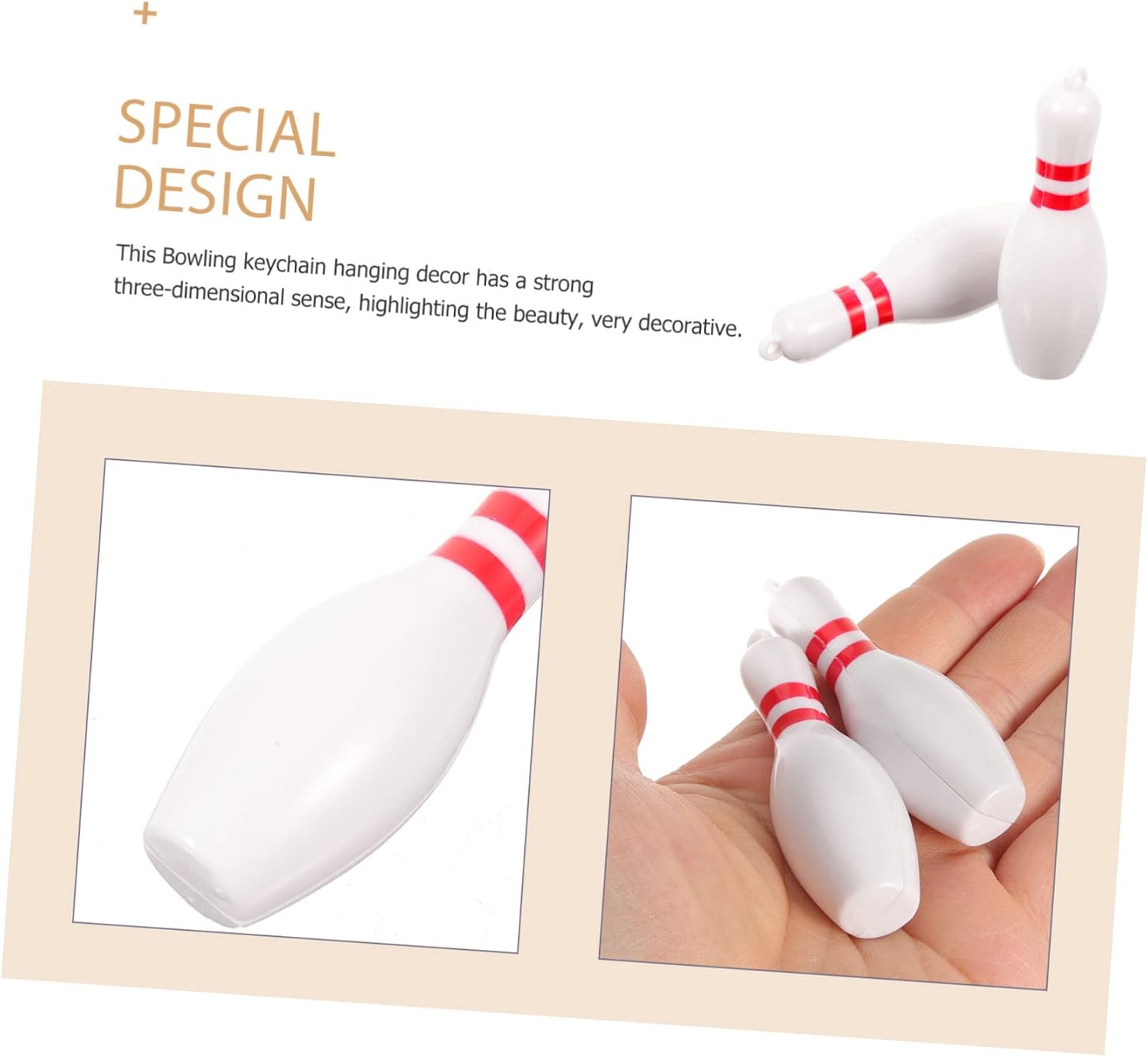 5 Sets 10 Pcs Bowling Keychain Pendants