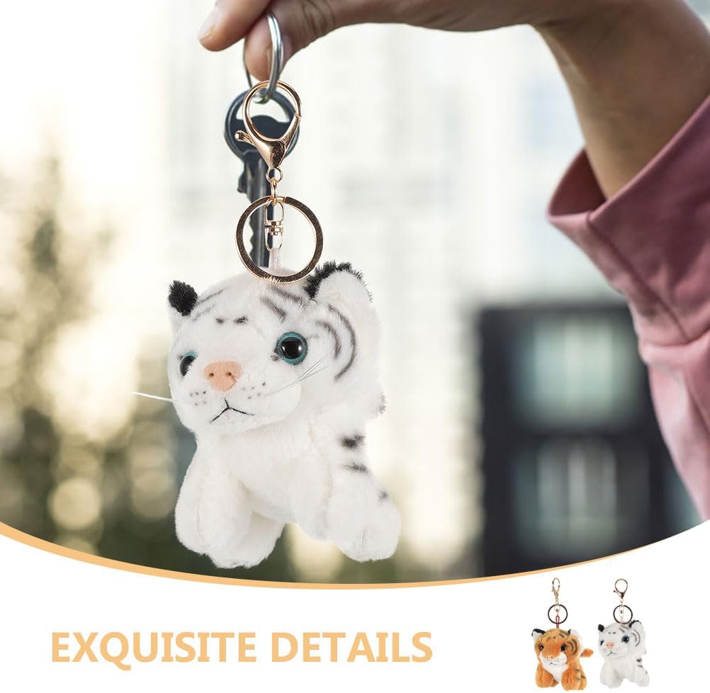 LUOZZY 4pc Plush Tiger Keychain Pendant for Bags Gifts