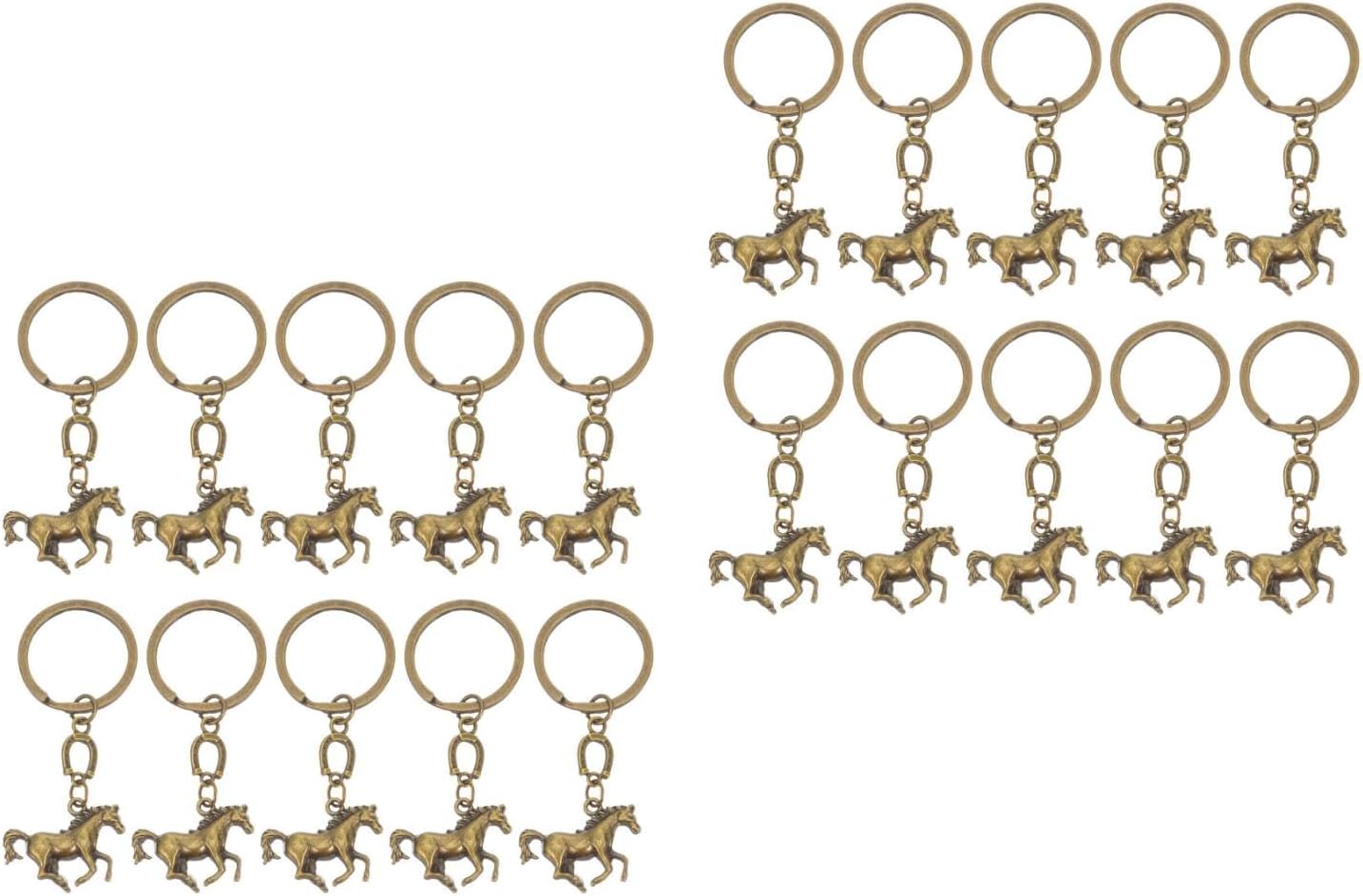 LOGOFUN 20pcs Horse Keychain with Horseshoe Design 1