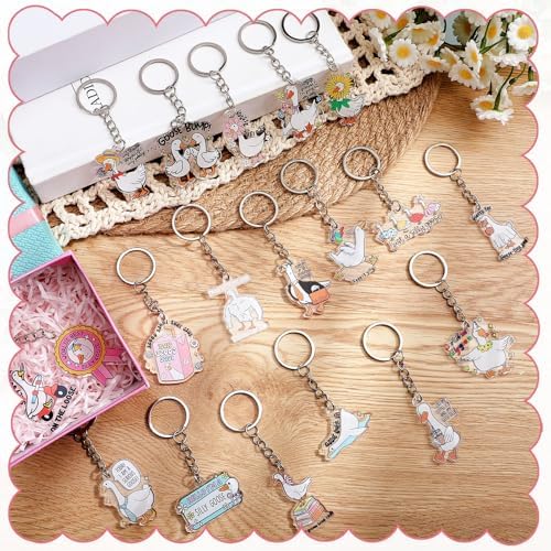 100 Pcs Silly Goose Keychains Bulk Pack