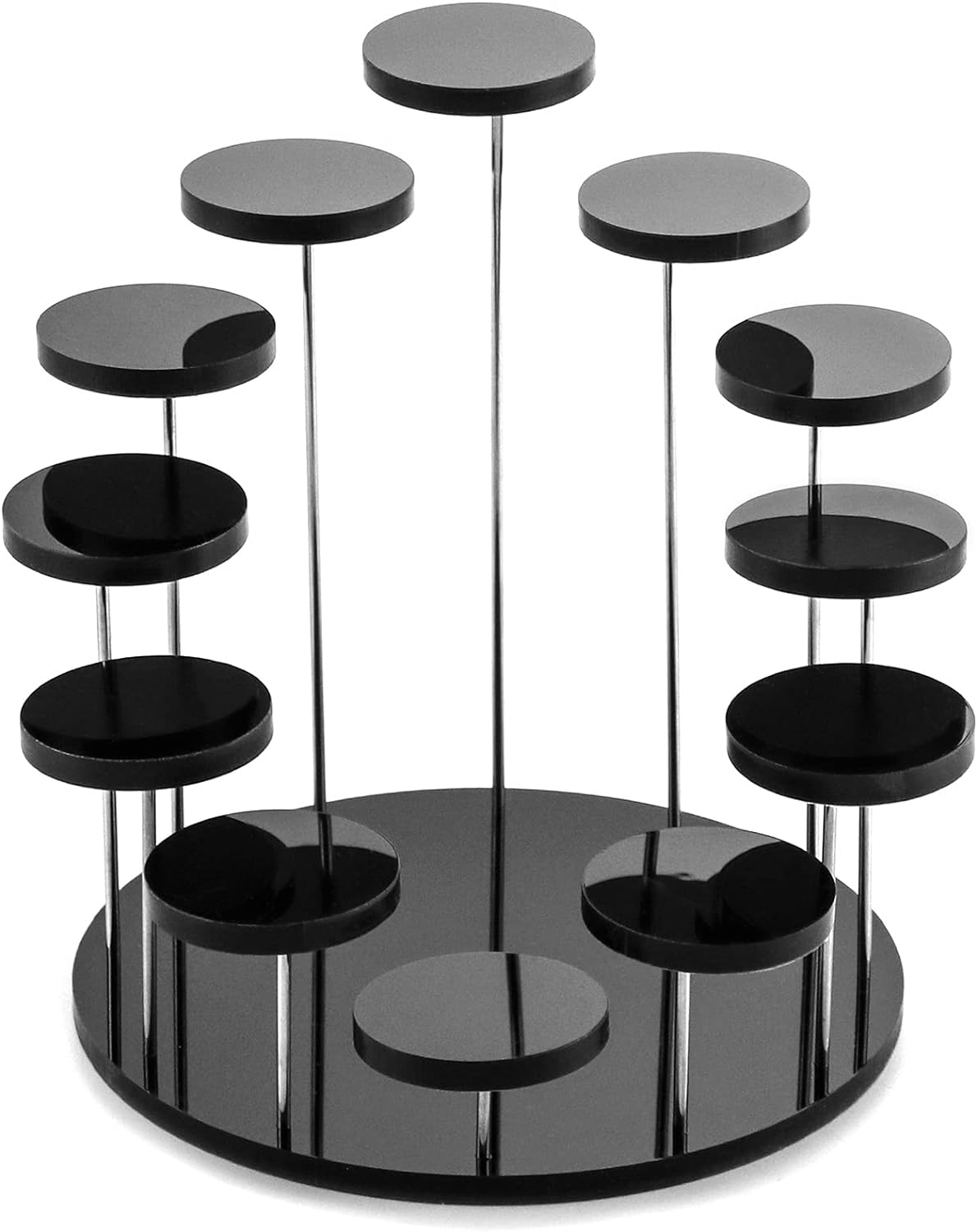 QWORK 12 Tier Acrylic Jewelry Display Stand Black