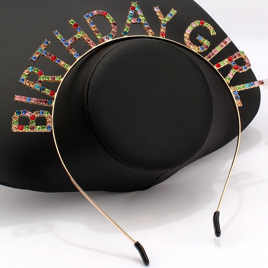 AOPRIE Gold Purple Tiara Hairband for Women Girls Birthday Party