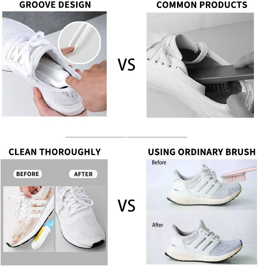 Andiker Professional Cleaning Shoe Brush with Long Handle and Hangable Design