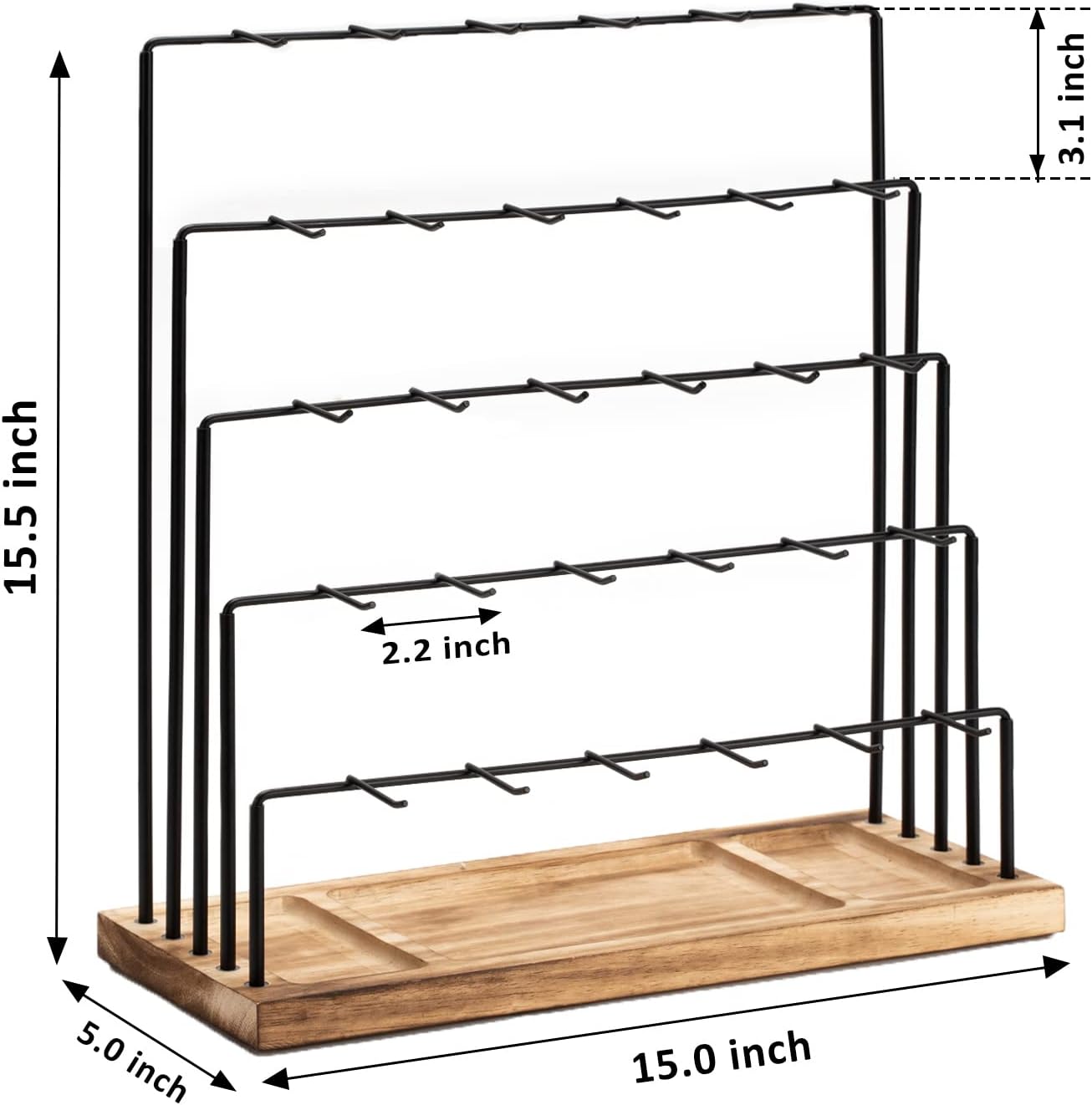 Earring Display Stand with 5 Tiers and 30 Hooks