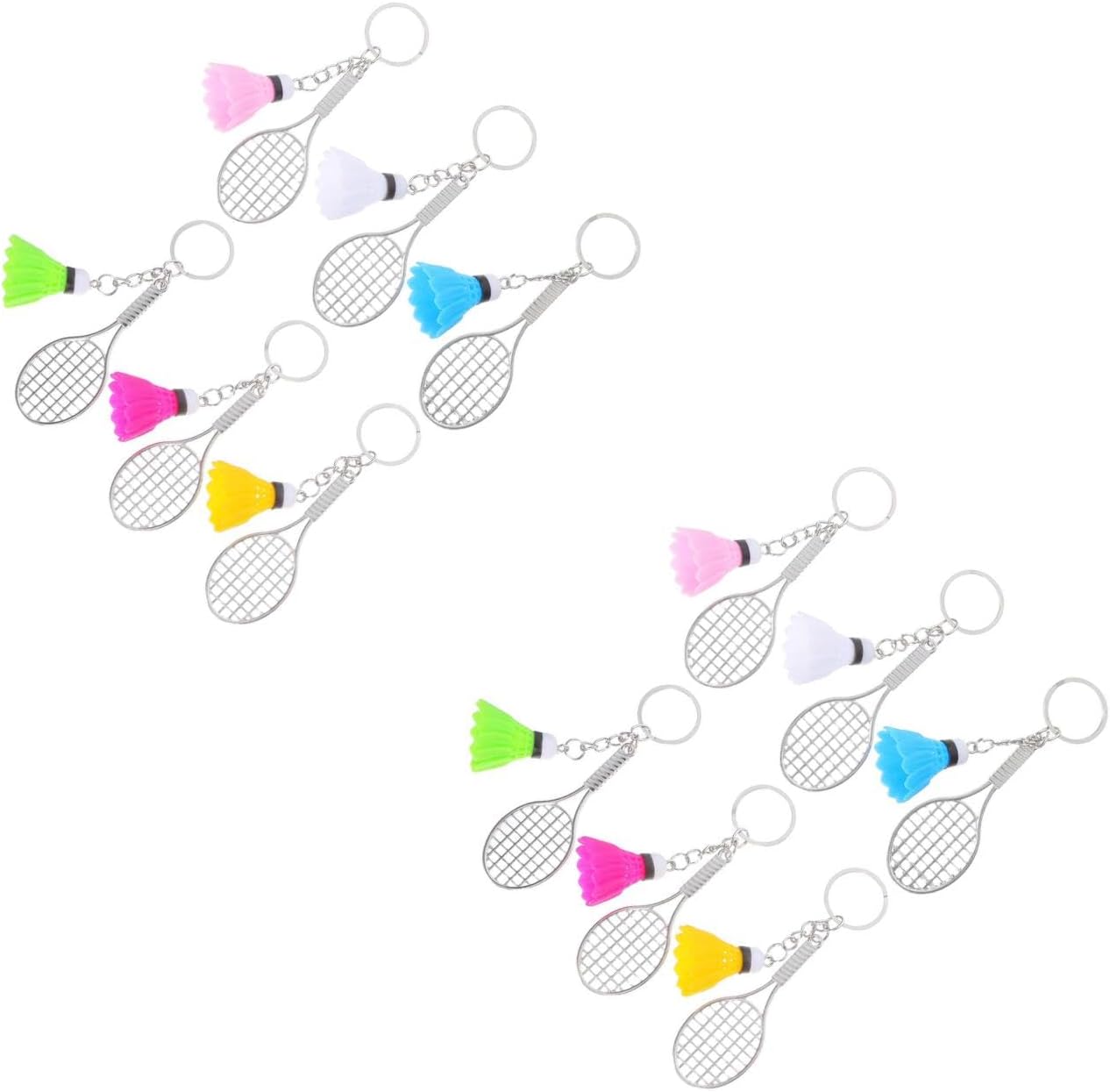 LUOZZY 24 Pcs Mini Alloy Badminton Keychain Set