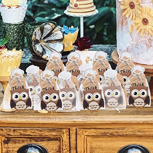 CiciBear 24 Owl Keychains - Forest Jungle Safari Party Decor