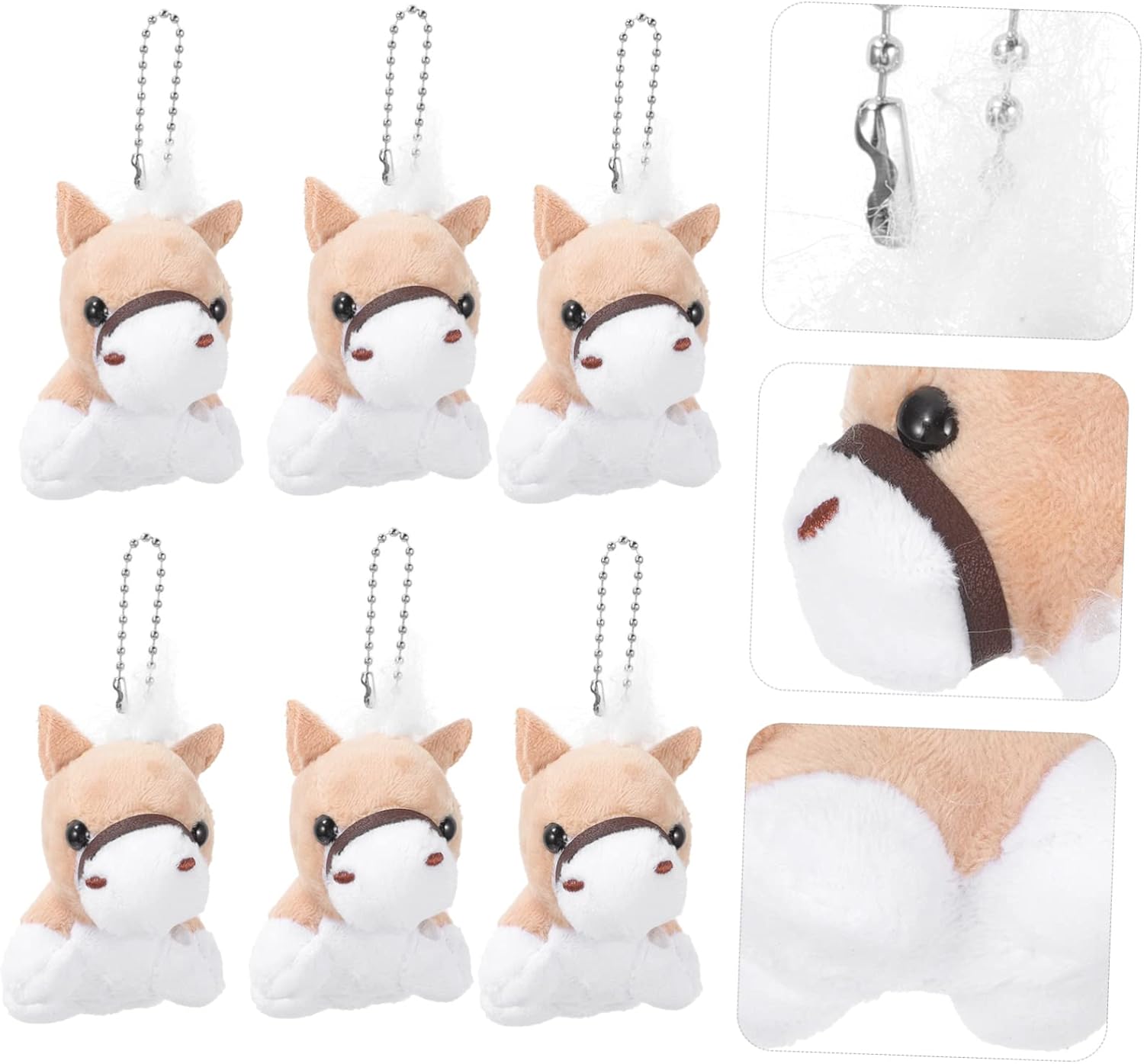 BESPORTBLE 12pcs Adorable Horse Plush Keychain Pendants