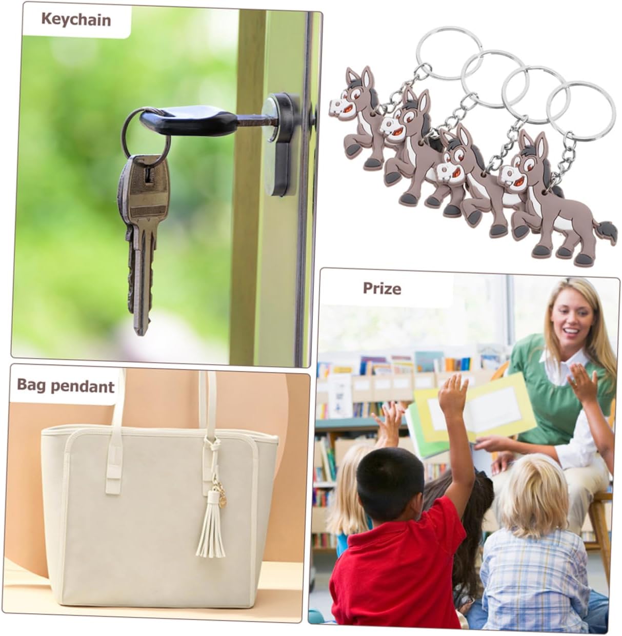 20pcs Donkey Keychain Pendant Cute Charm for Bag