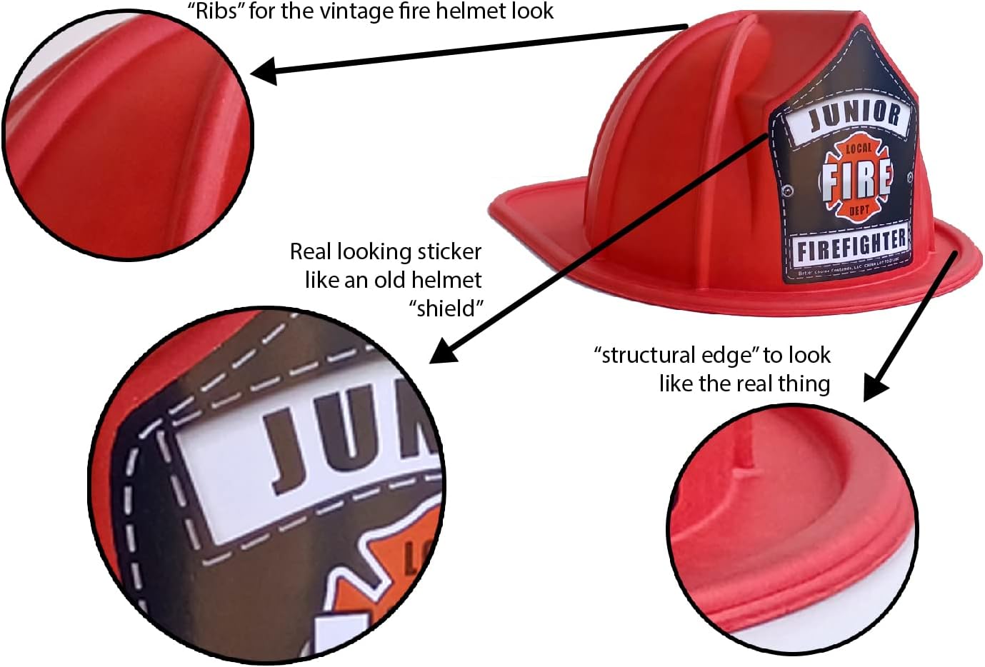 Non Plastic Molded Paper Firefighter Hat for Kids
