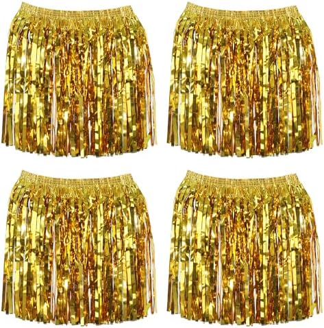 GREATRIL Foil Fringe Skirts - 4 Pack for Dance and Parties