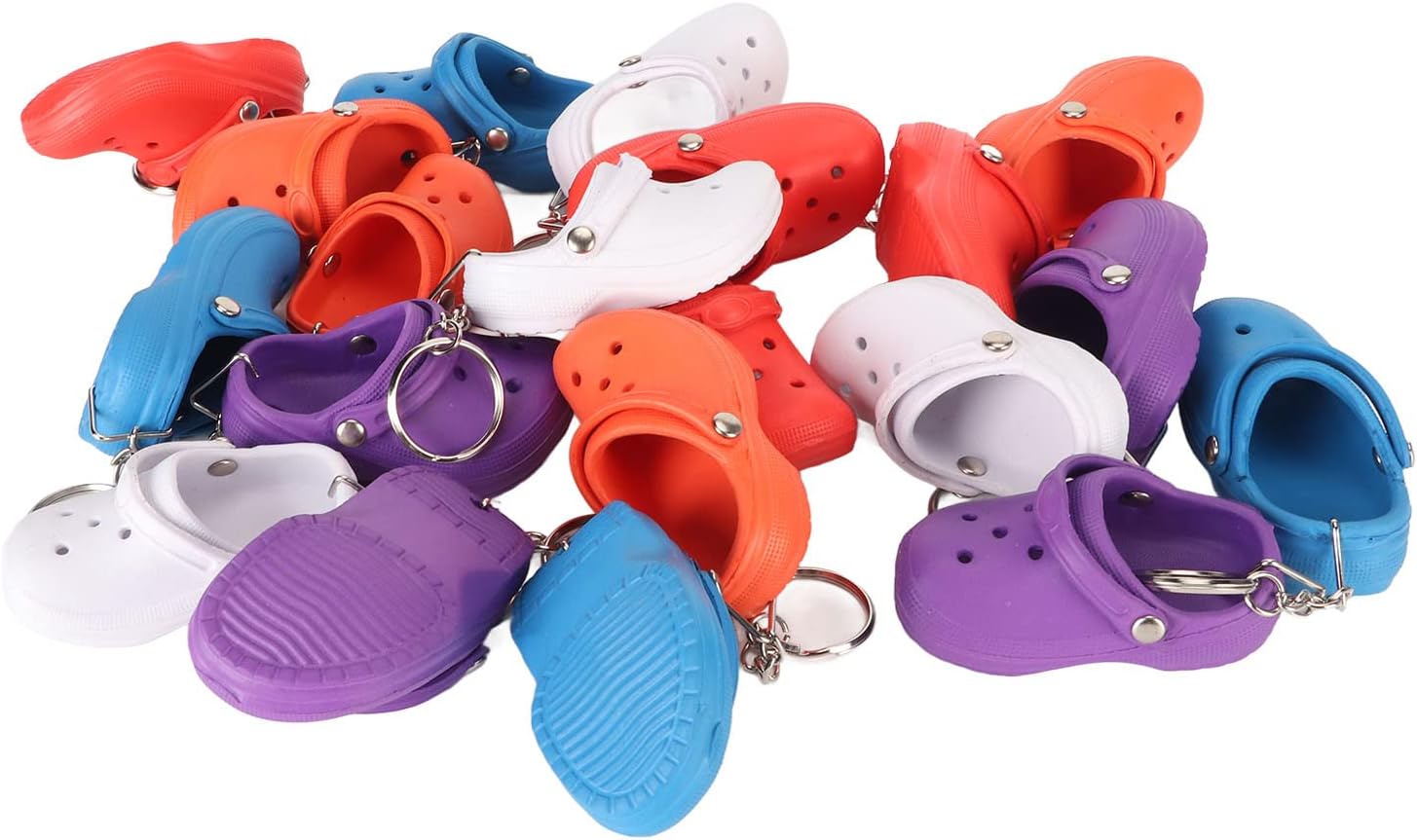 HEEPDD 20Pcs Mini Silicone Slipper Keychains