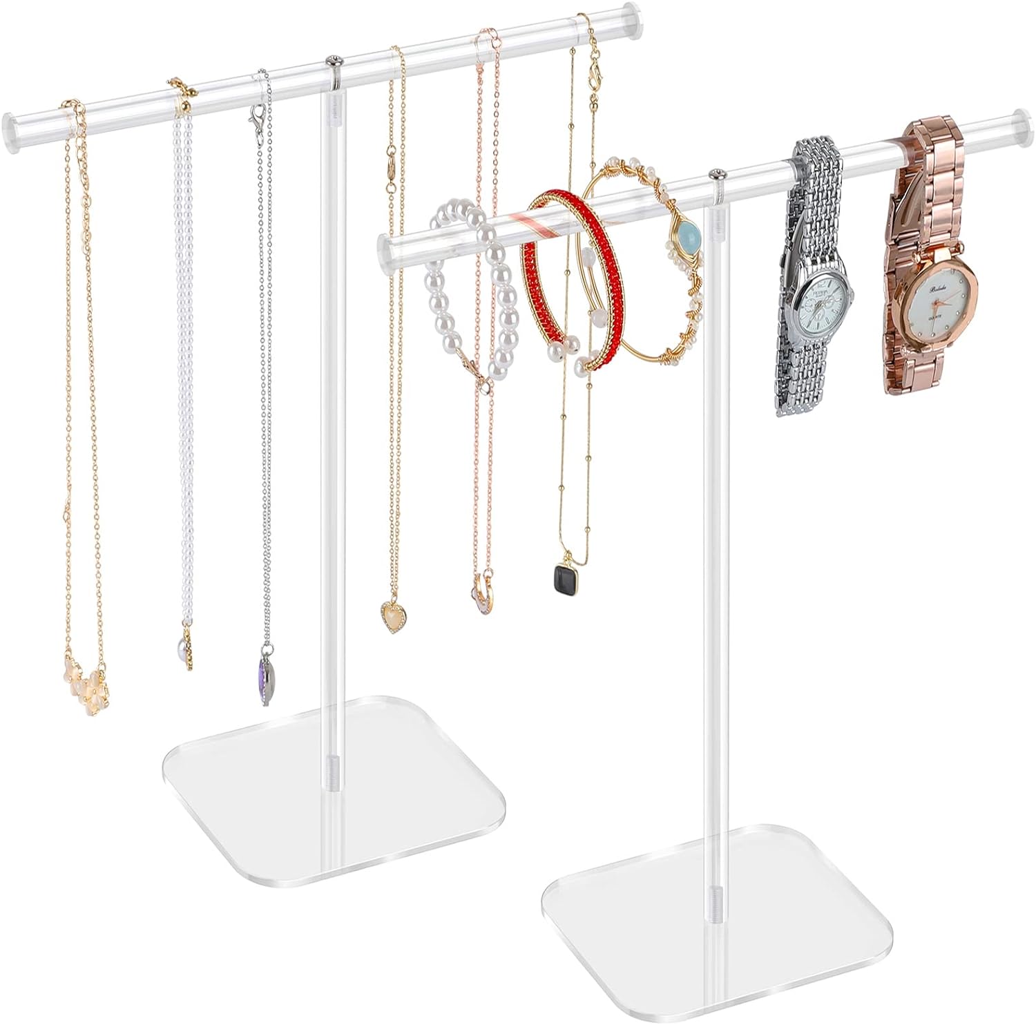 Clear Acrylic Jewelry Stand 2 Tower Display Organizer