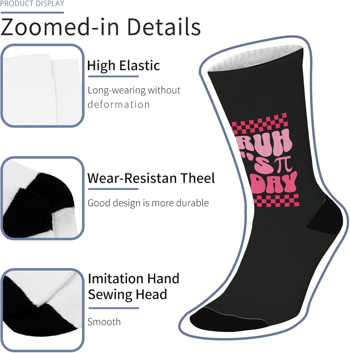 Pi Day 314 Math Teacher Boot Socks for Boys