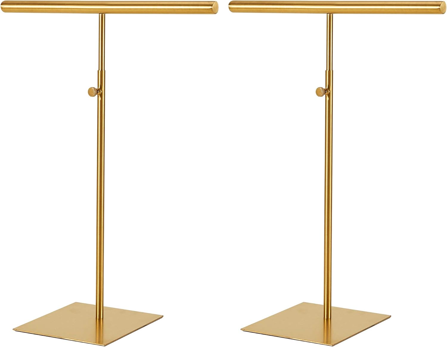 Stainless Steel Jewelry Tower Stand 2Pcs Adjustable Height for Necklaces and Bracelets