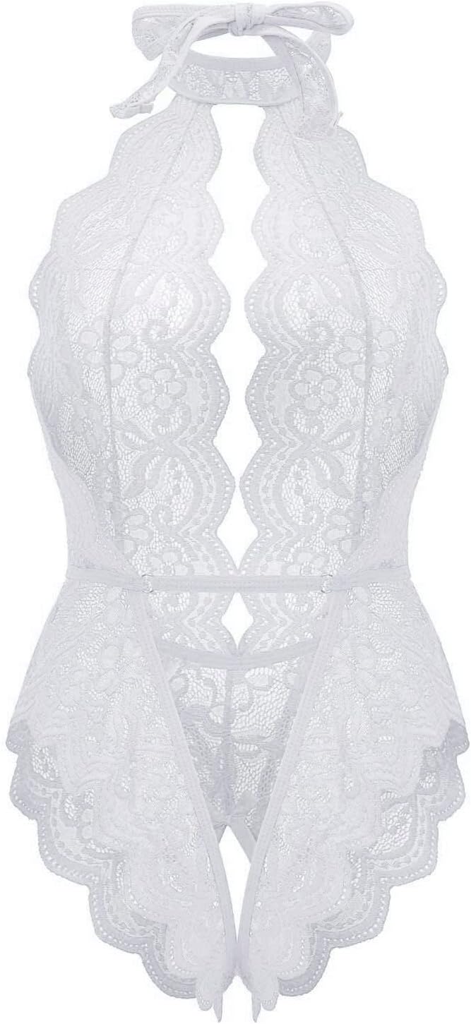 Women Sexy Teddy Babydoll with Suspenders and Lace