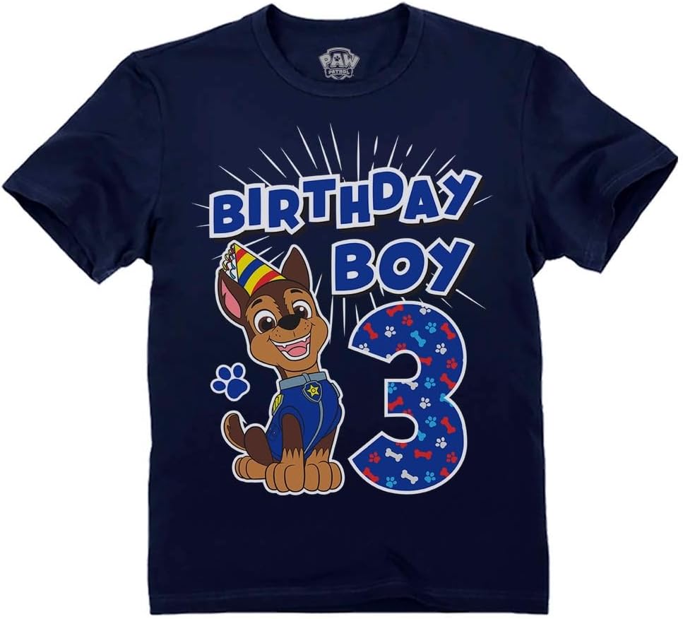 Paw Patrol Chase 3rd Birthday Tee for Boys