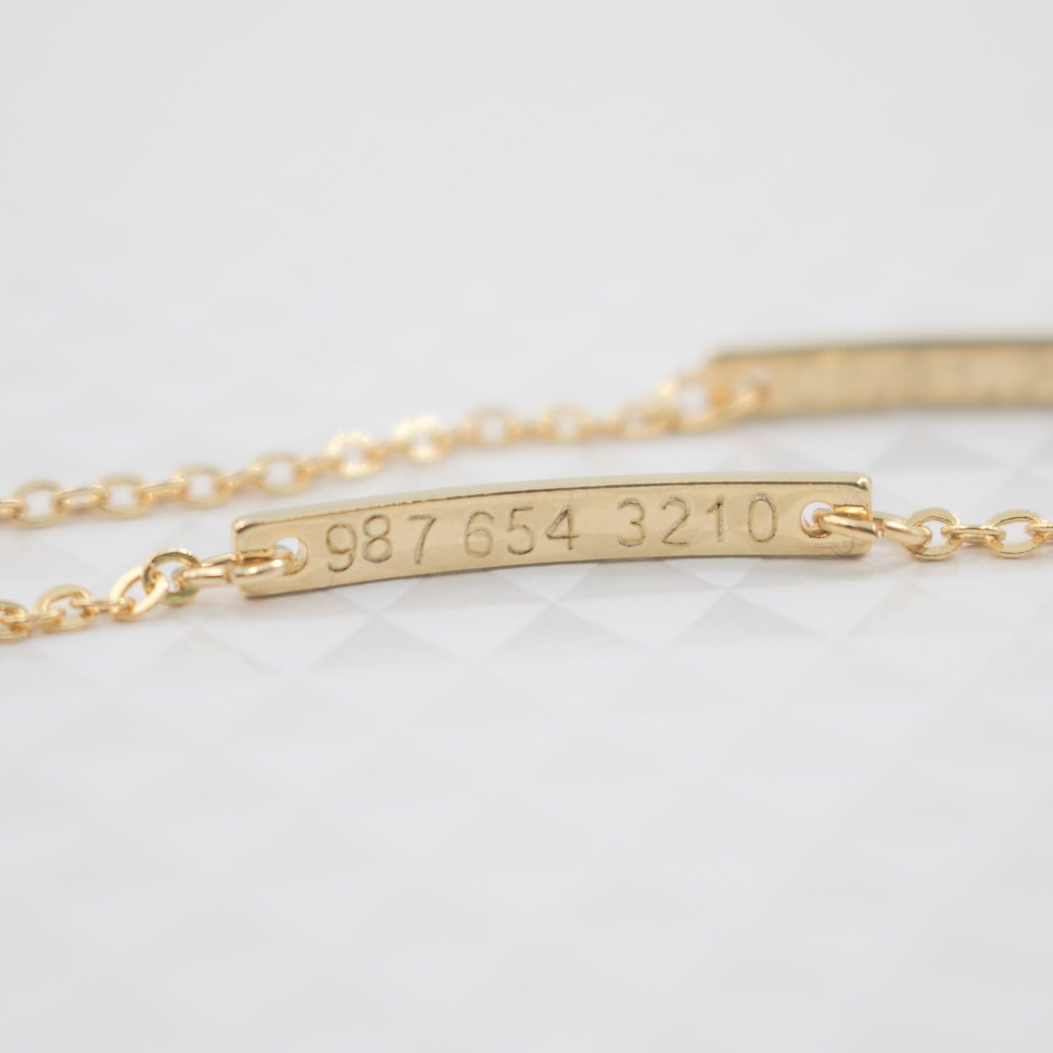 Personalized Baby Name Bar ID Bracelet 16k Gold Plated