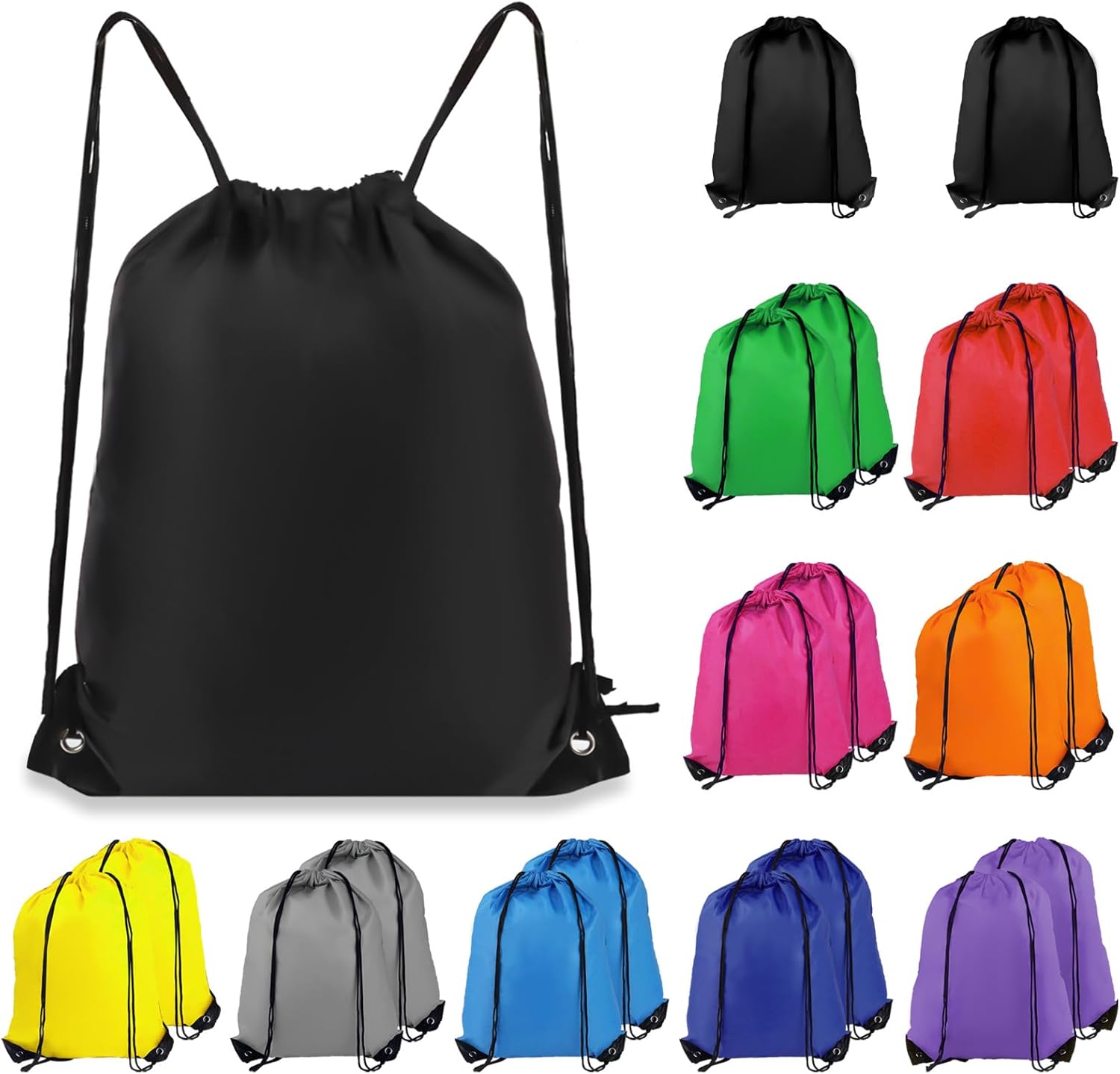 COIDEA 20Pcs Drawstring Bags for Sports Gym Travel