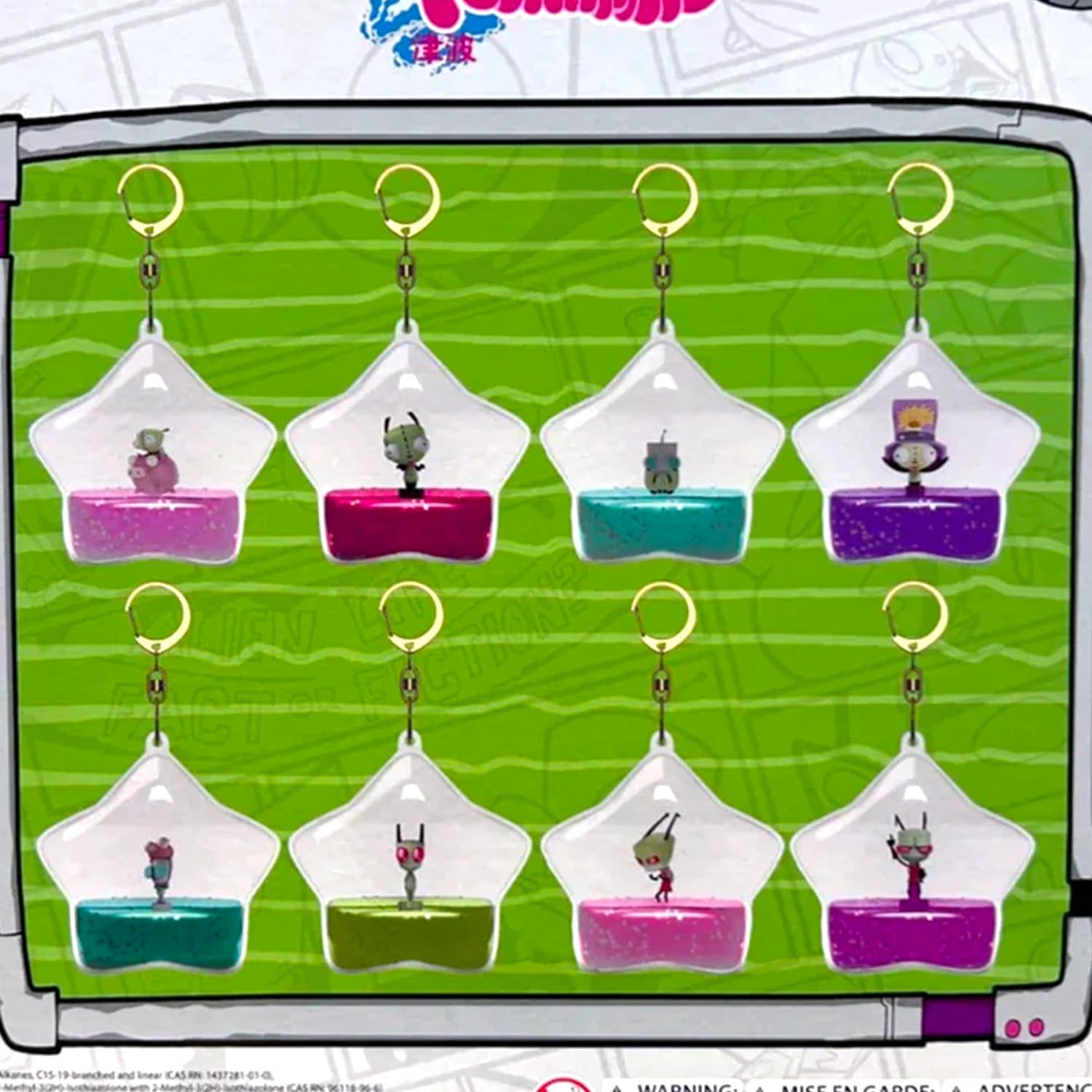 Tsunameez Invader Zim Keychain Set with 3 Blind Bags and Stickers