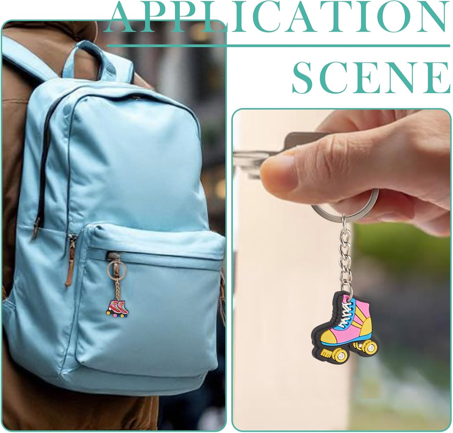 9Pcs Ice Skate Keychains for Backpack Car Keys Party Favors Gifts