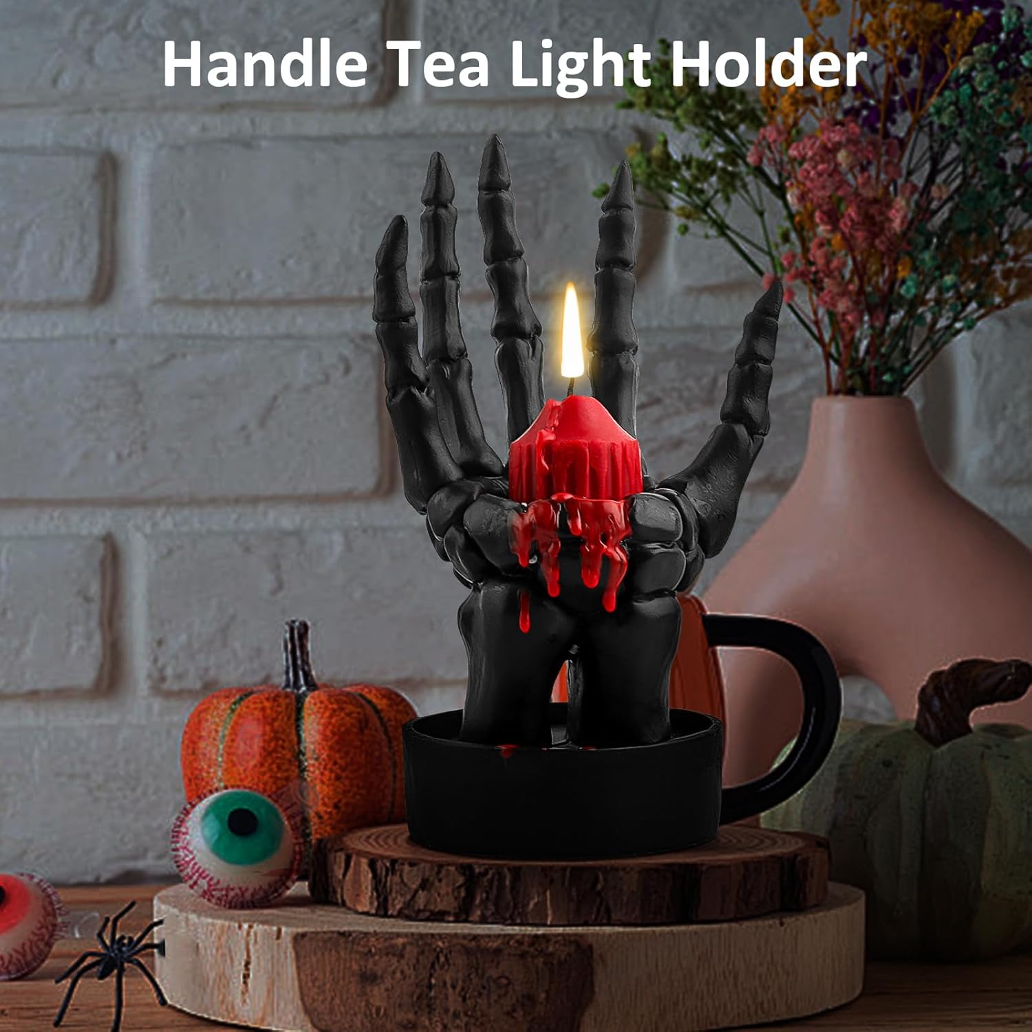 Skeleton Hand Ring Holder Gothic Halloween Decor Black