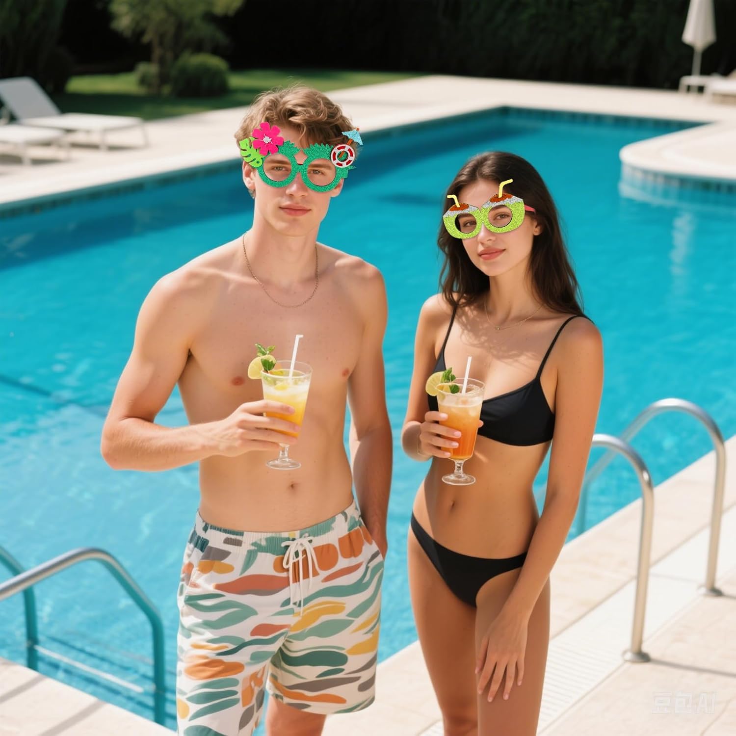 WHAVEL Luau Party Decor Sunglasses 8 Pack