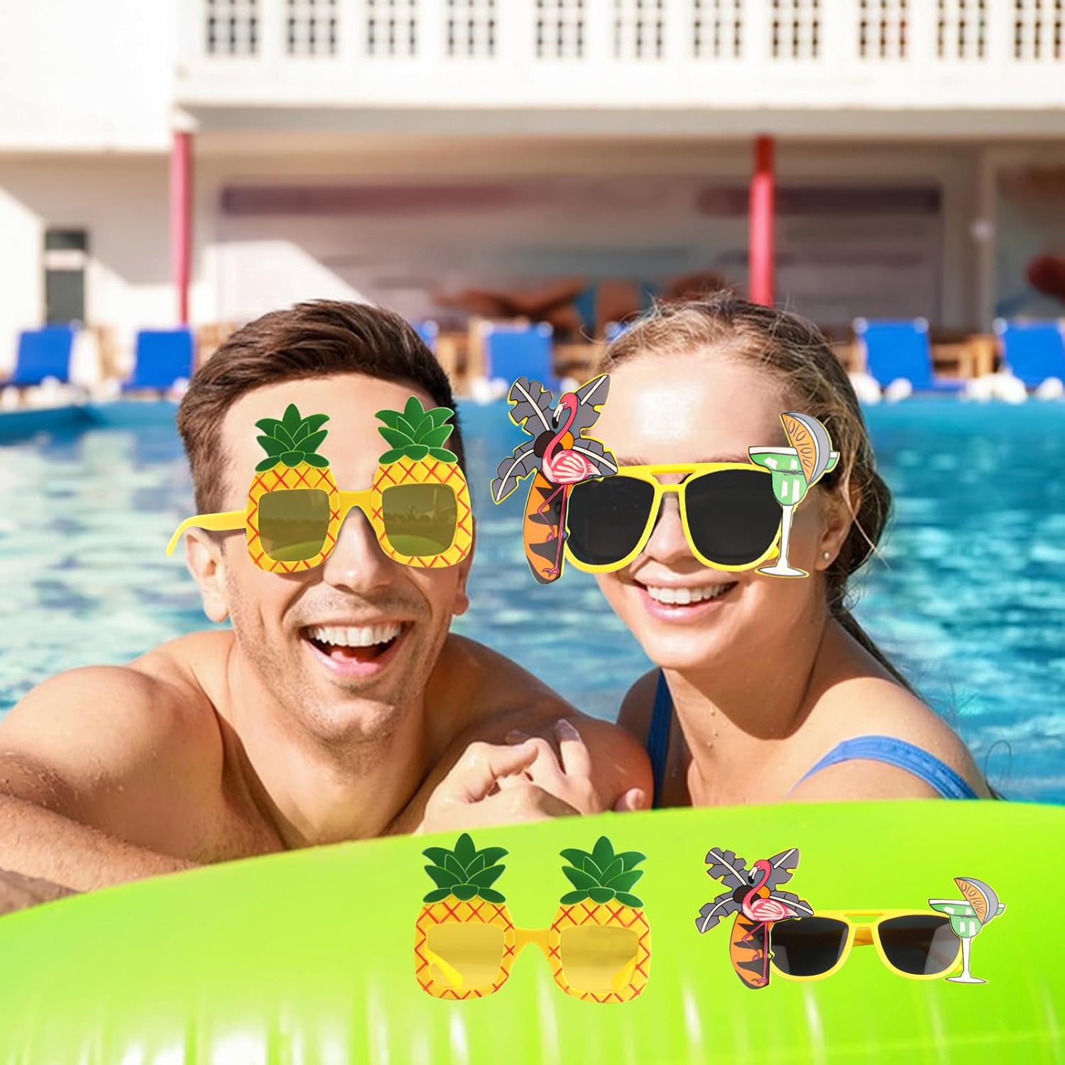2 Pcs Luau Party Sunglasses with Pineapple Design