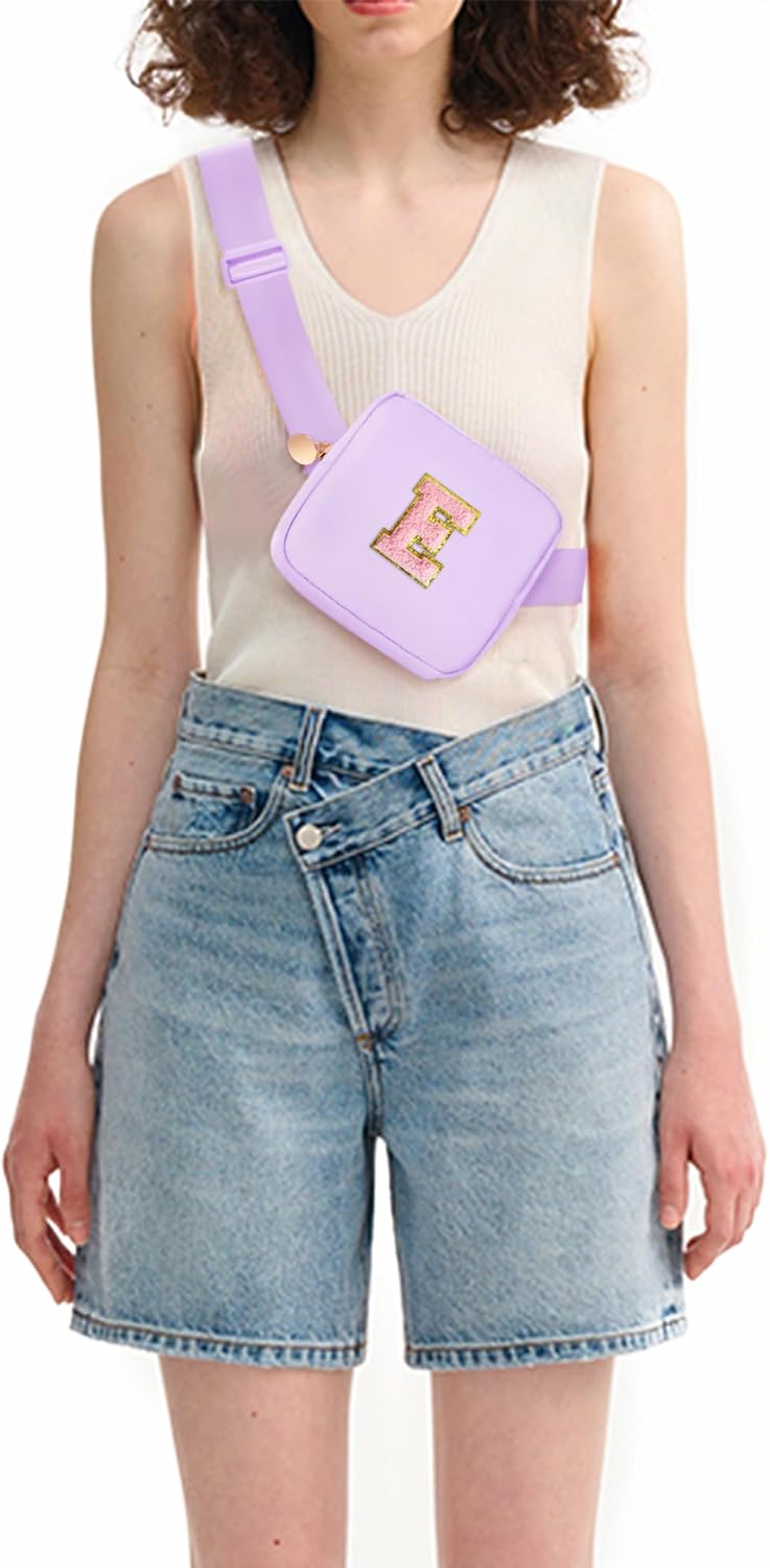 Uygafly Cute Initials Fanny Pack for Kids 4-8