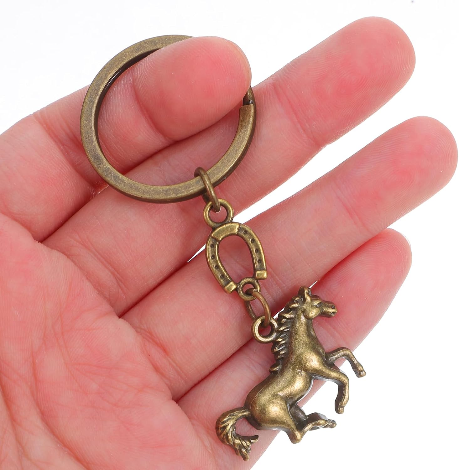 LOGOFUN 20pcs Horse Keychain with Horseshoe Design 1