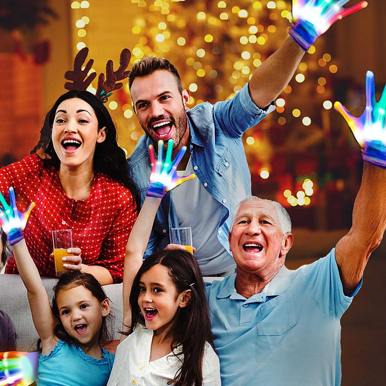 Rainbow LED Gloves for Kids Cool Toy Party Gift